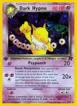 Dark Hypno (9) (1st Edition) Holofoil - Team Rocket