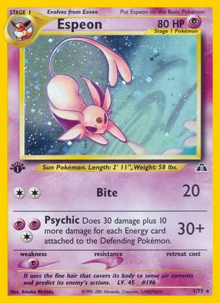 Espeon (1) (1) 1st Edition Holofoil - Neo Discovery