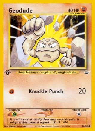 Geodude (44) 1st Edition - Neo Revelation