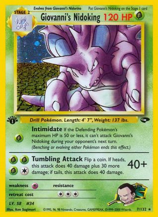 Giovanni's Nidoking (7) (1st Edition) Holofoil - Gym Challenge