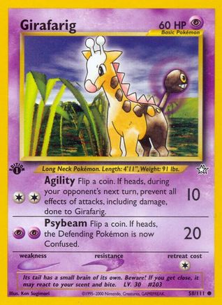 Girafarig (58) 1st Edition - Neo Genesis