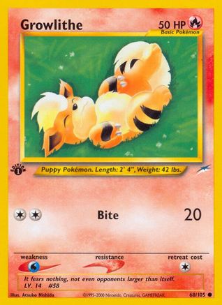 Growlithe (68) 1st Edition - Neo Destiny