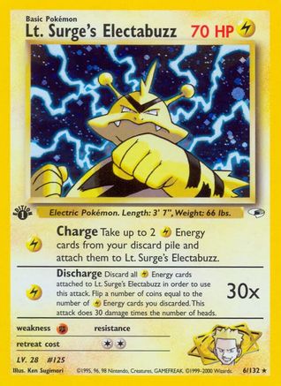 Lt. Surge's Electabuzz (6) (6) 1st Edition Holofoil - Gym Heroes