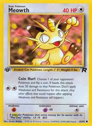 Meowth (62) (1st Edition) - Team Rocket