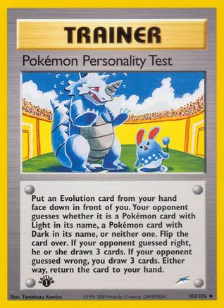 Pokemon Personality Test (102) 1st Edition - Neo Destiny