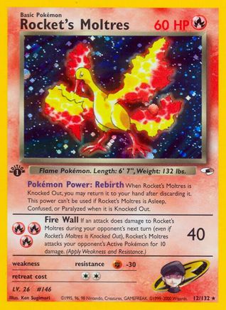 Rocket's Moltres (12) 1st Edition Holofoil - Gym Heroes