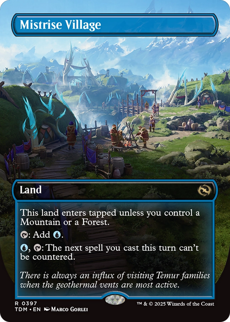 Mistrise Village (Borderless) (397) Foil - Tarkir: Dragonstorm