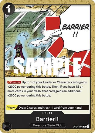 Barrier!! (OP04-095) Pre-Release Cards