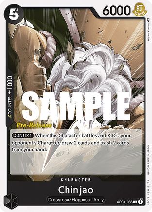 Chinjao (OP04-086) Pre-Release Cards