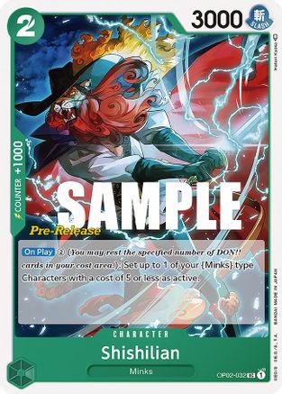 Shishilian (OP02-032) Pre-Release Cards