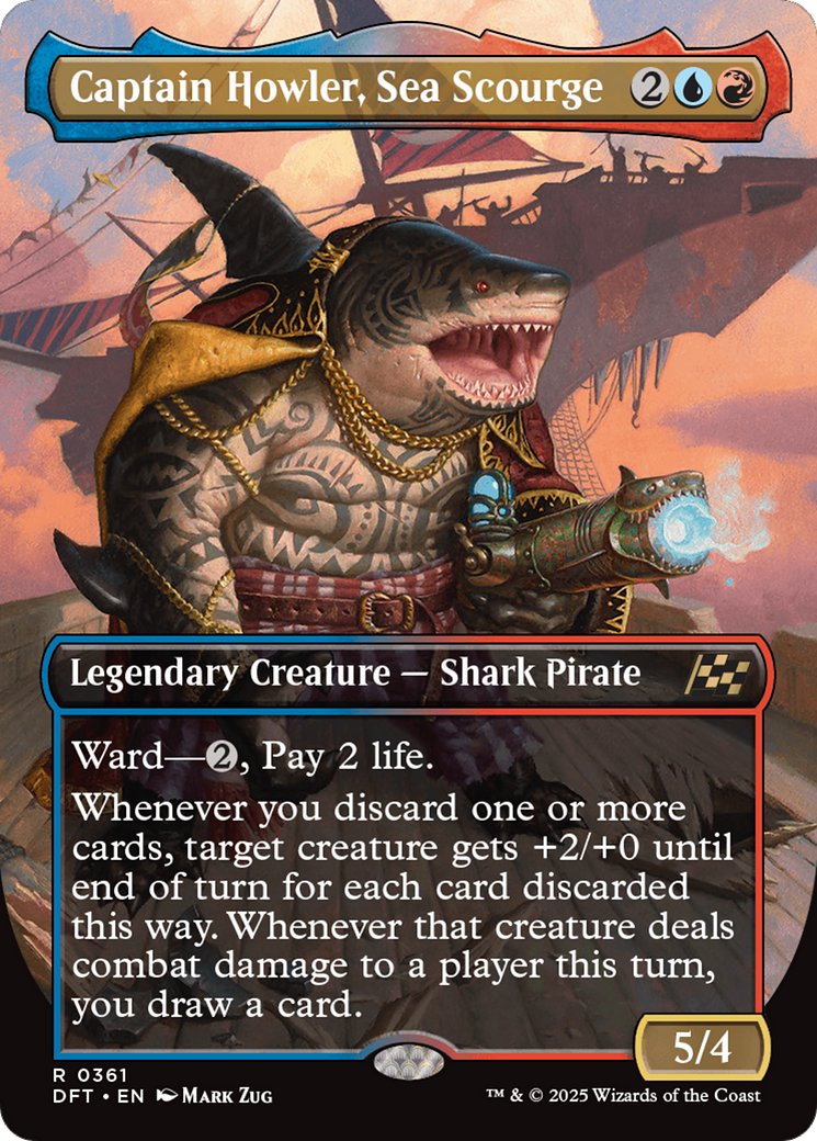Captain Howler, Sea Scourge (Borderless) Foil (361) - Aetherdrift
