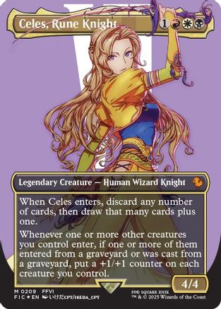 Celes, Rune Knight (Borderless) (209) Surge Foil - Commander: FINAL FANTASY