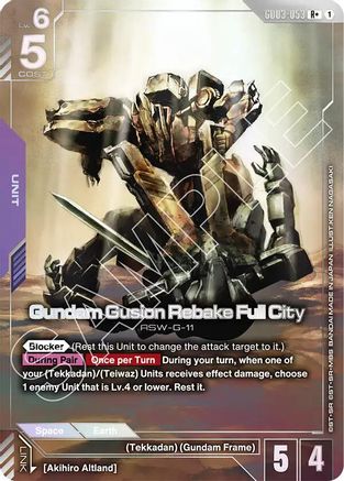 Gundam Gusion Rebake Full City (R+) (GD03-053) Holofoil - Steel Requiem