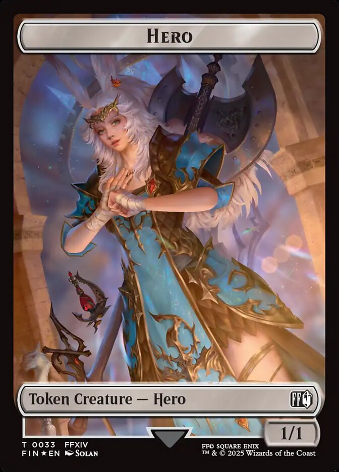 Human Soldier // Hero Double-Sided Token (1 // 33) Surge Foil - Commander: FINAL FANTASY