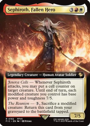Sephiroth, Fallen Hero (Extended Art) (182) Foil - Commander: FINAL FANTASY