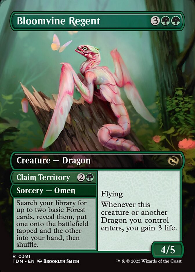 Bloomvine Regent // Claim Territory (Borderless) (381) Foil - Tarkir: Dragonstorm