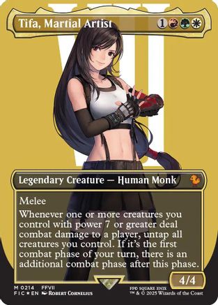 Tifa, Martial Artist (Borderless) (214) Surge Foil - Commander: FINAL FANTASY