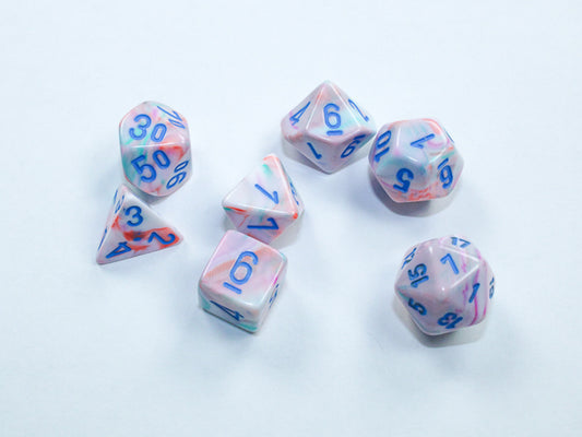 Chessex Festive Pop Art/Blue Mini-hedral Dice Set