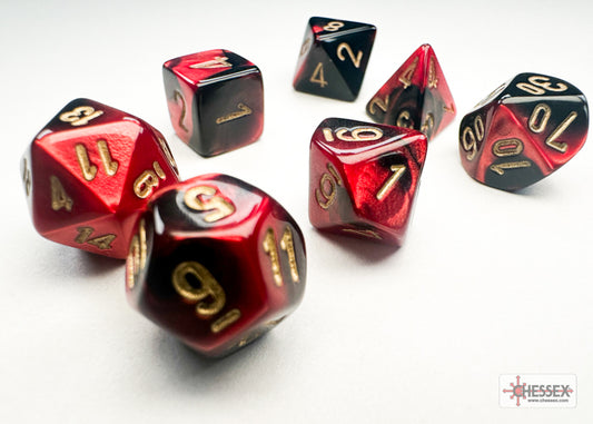 Chessex Gemini Black-Red/Gold Mini-hedral Dice Set