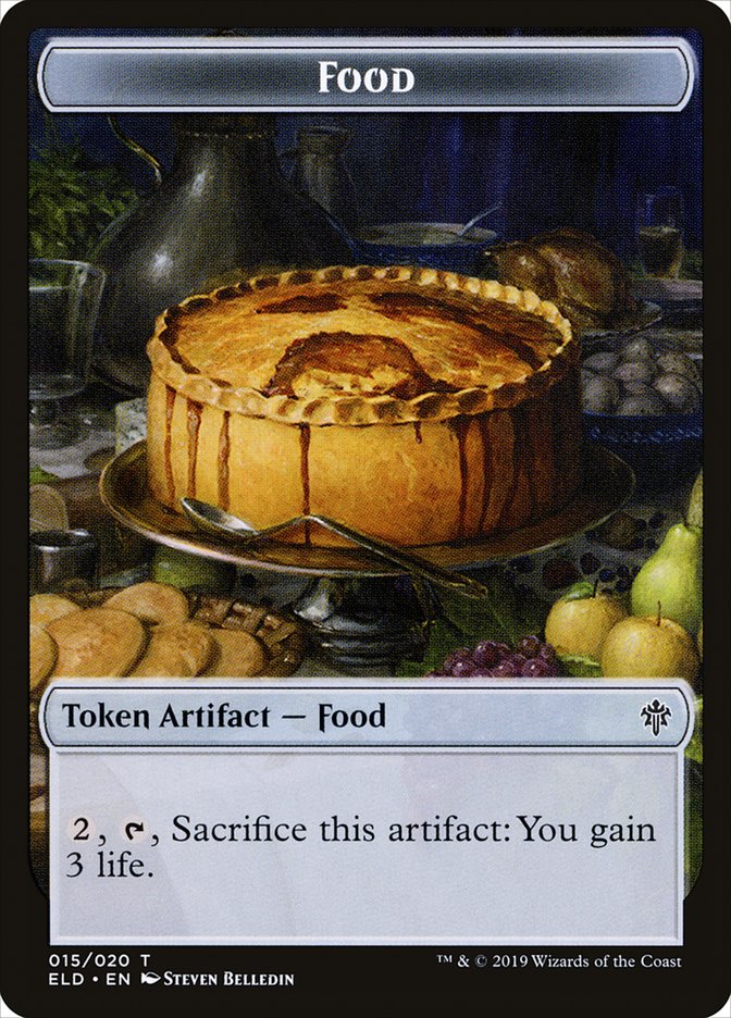 Faerie // Food (15) Double-Sided Token [Throne of Eldraine Tokens] | Silver Goblin