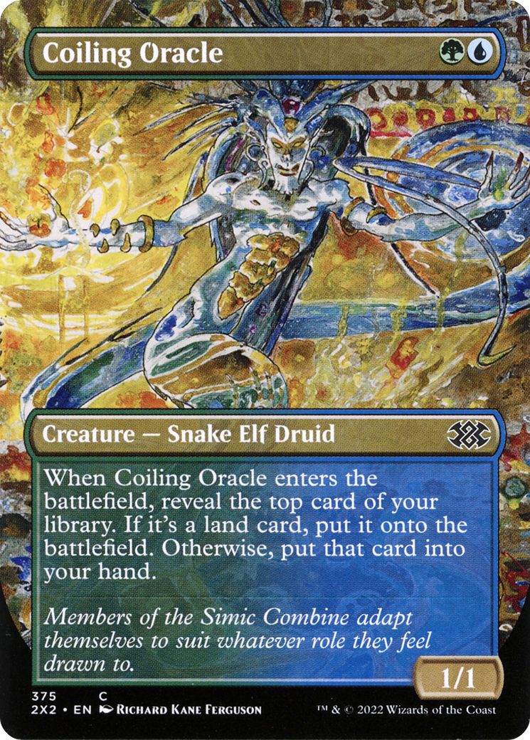 Coiling Oracle (Borderless Alternate Art) [Double Masters 2022] | Silver Goblin