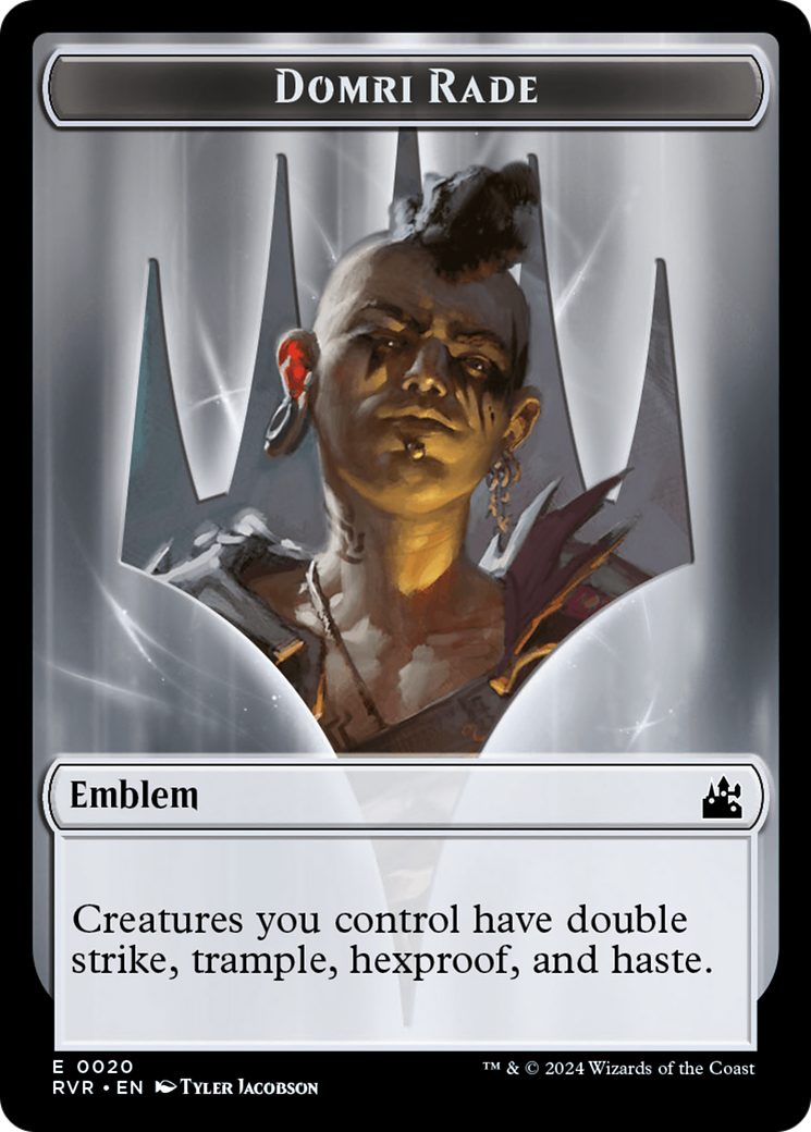 Elf Knight // Emblem - Domri Rade Double-Sided Token [Ravnica Remastered Tokens] | Silver Goblin