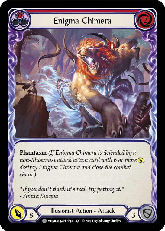 Enigma Chimera (Red) [MON098-RF] (Monarch)  1st Edition Rainbow Foil | Silver Goblin