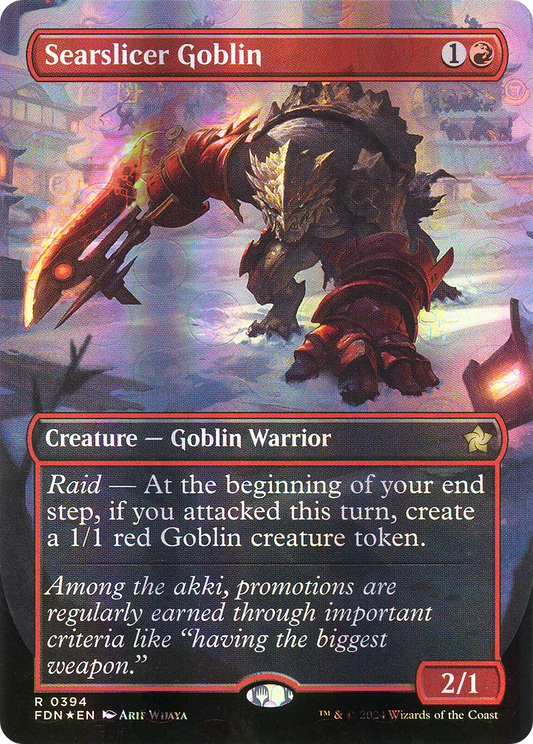 Searslicer Goblin (Borderless) (Mana Foil) [Foundations]