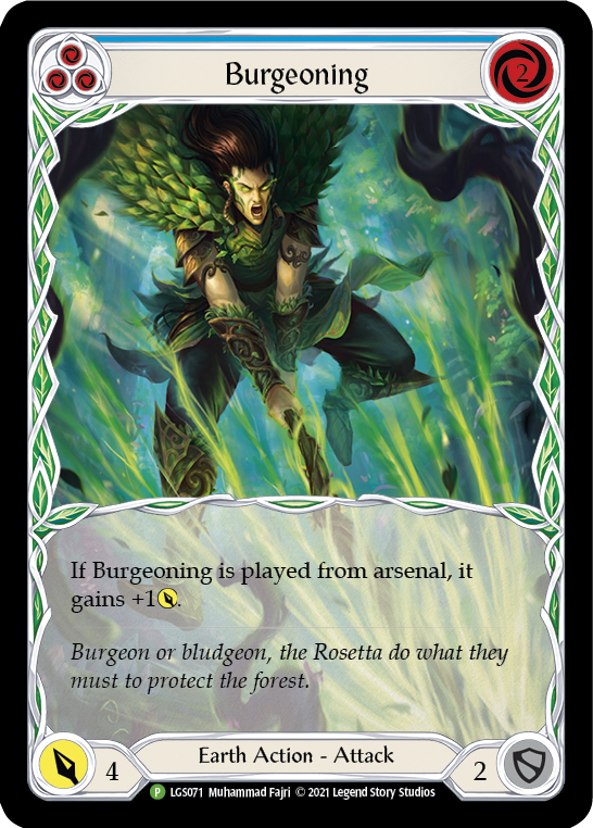 Burgeoning (Blue) [LGS071] (Promo)  Rainbow Foil | Silver Goblin