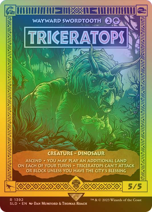 Triceratops - Wayward Swordtooth (Rainbow Foil) [Secret Lair Drop Series]