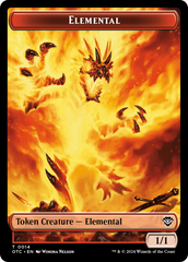 Elemental (0014) // Soldier (0026) Double-Sided Token [Outlaws of Thunder Junction Commander Tokens] | Silver Goblin