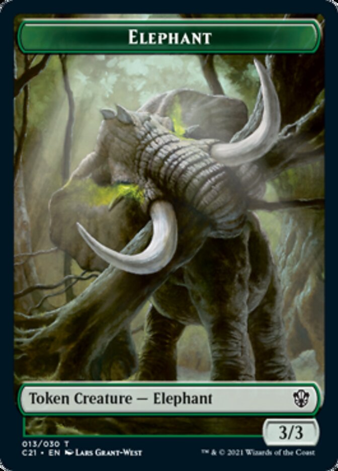 Frog Lizard // Elephant Double-Sided Token [Commander 2021 Tokens] | Silver Goblin