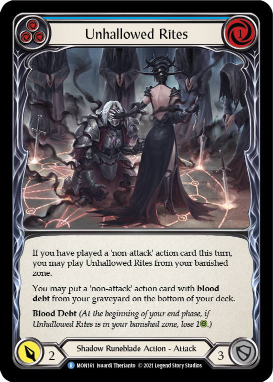 Unhallowed Rites (Blue) [MON161] (Monarch)  1st Edition Normal | Silver Goblin