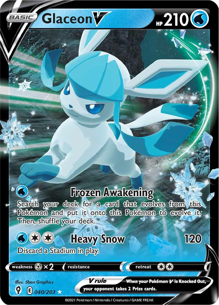 Glaceon V (040/203) [Sword & Shield: Evolving Skies] | Silver Goblin