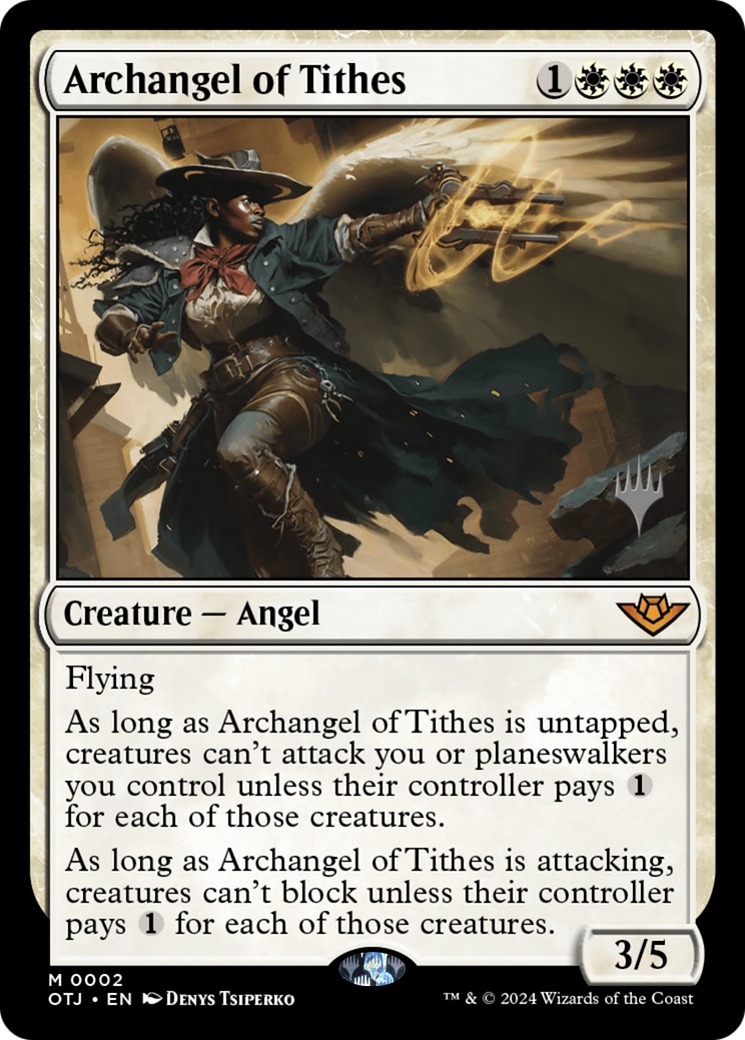 Archangel of Tithes (Promo Pack) [Outlaws of Thunder Junction Promos] | Silver Goblin