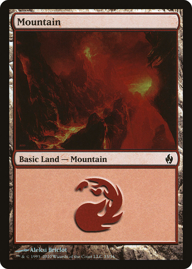 Mountain (33) [Premium Deck Series: Fire and Lightning] | Silver Goblin