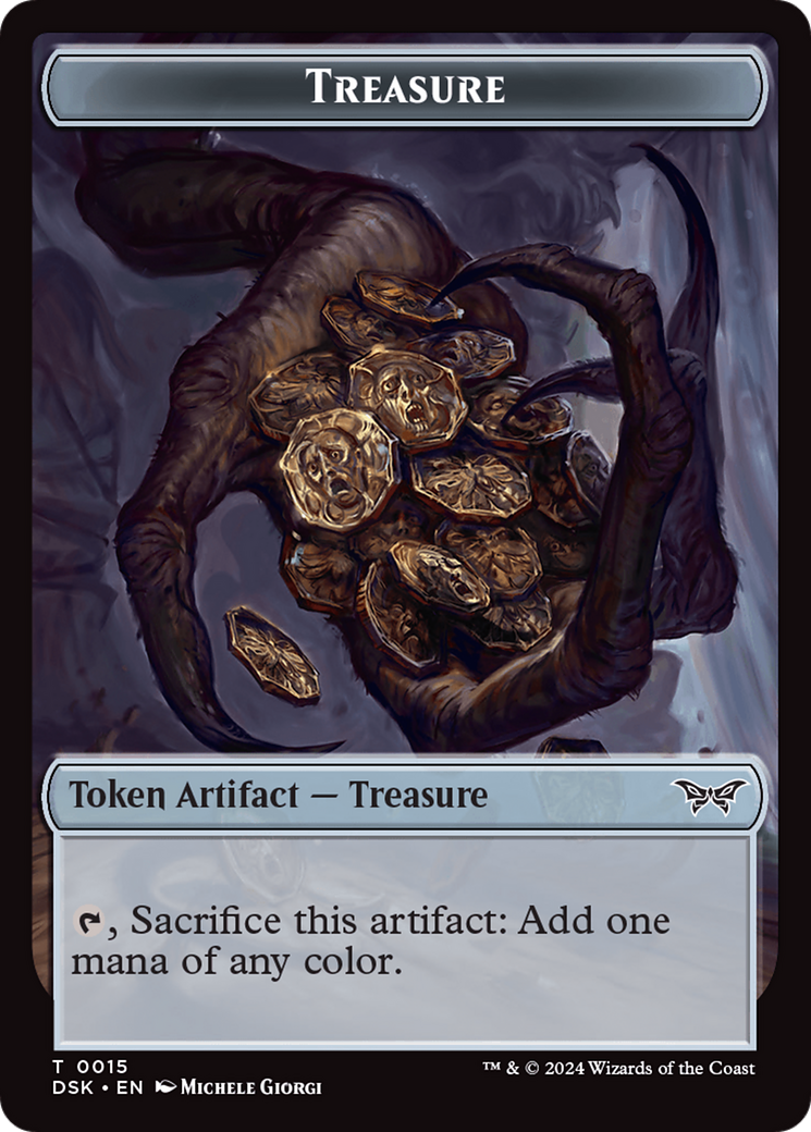 Treasure // Copy Double-Sided Token [Duskmourn: House of Horror Tokens] | Silver Goblin