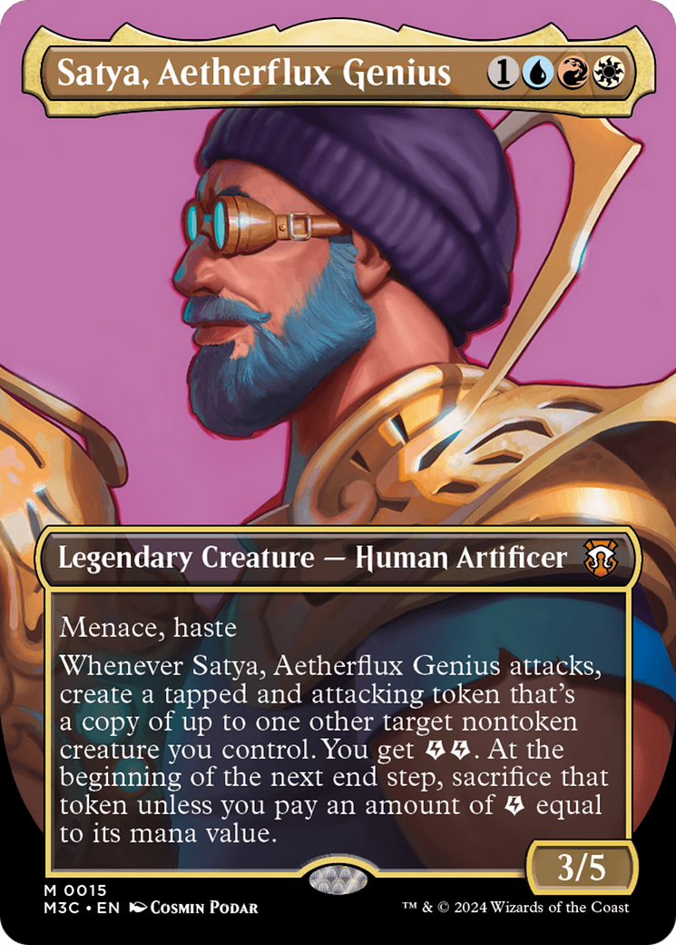 Satya, Aetherflux Genius (Borderless) [Modern Horizons 3 Commander] | Silver Goblin