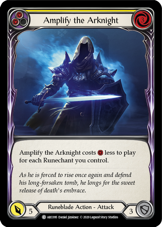 Amplify the Arknight (Yellow) [U-ARC095] (Arcane Rising Unlimited)  Unlimited Rainbow Foil | Silver Goblin