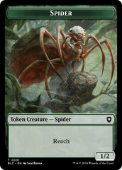 Spider // Blood Double-Sided Token [Bloomburrow Commander Tokens] | Silver Goblin