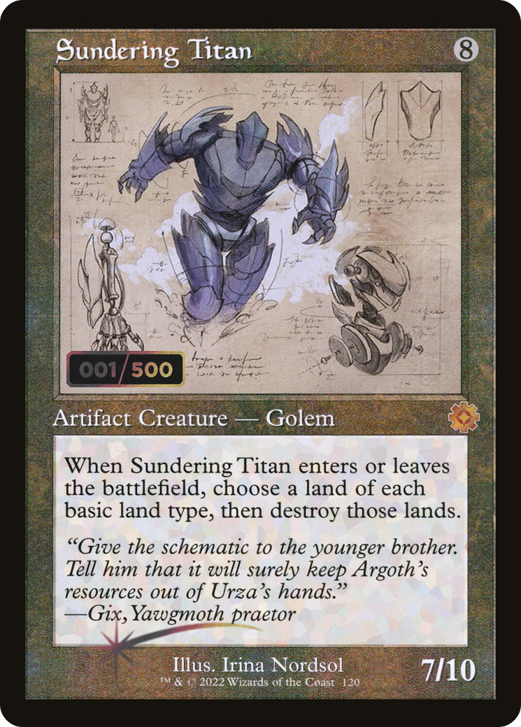 Sundering Titan (Retro Schematic) (Serialized) [The Brothers' War Retro Artifacts] | Silver Goblin