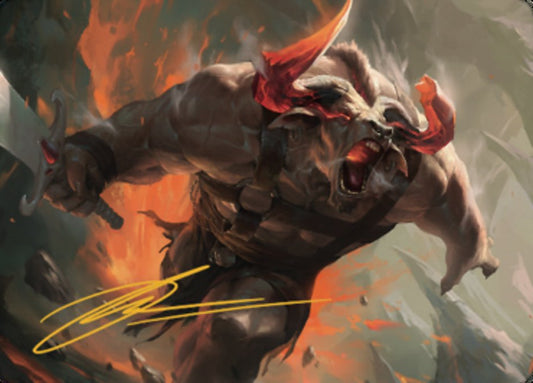 Furious Bellow Art Card (Gold-Stamped Signature) [Dominaria United Art Series]
