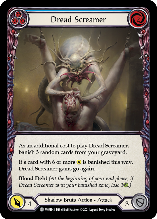 Dread Screamer (Blue) [MON143-RF] (Monarch)  1st Edition Rainbow Foil | Silver Goblin