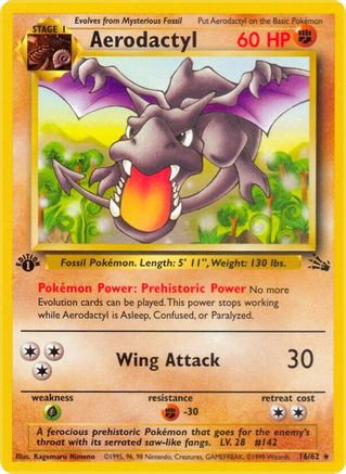 Aerodactyl (16/62) [Fossil 1st Edition] | Silver Goblin