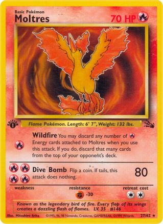 Moltres (27) (1st Edition) - Fossil