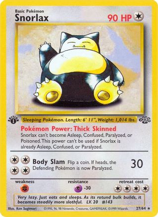 Snorlax (27) (1st Edition) - Jungle