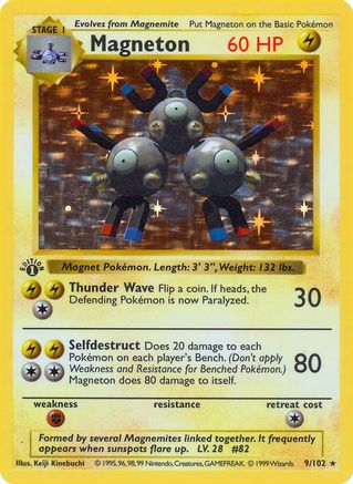 Magneton (9) (1st Edition) Holofoil - Base Set (Shadowless)