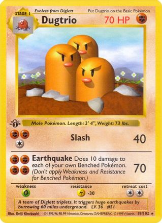 Dugtrio (19/102) [Base Set Shadowless Unlimited] | Silver Goblin