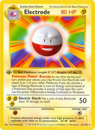 Electrode (21) (1st Edition) - Base Set (Shadowless)