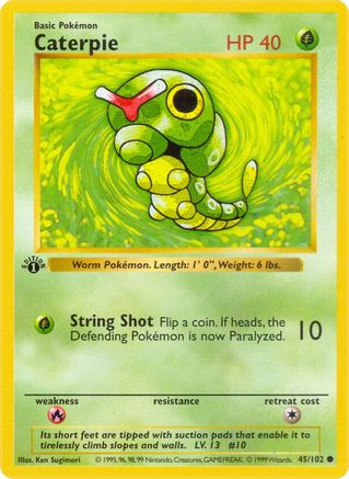 Caterpie (45/102) (Shadowless) [Base Set 1st Edition] | Silver Goblin